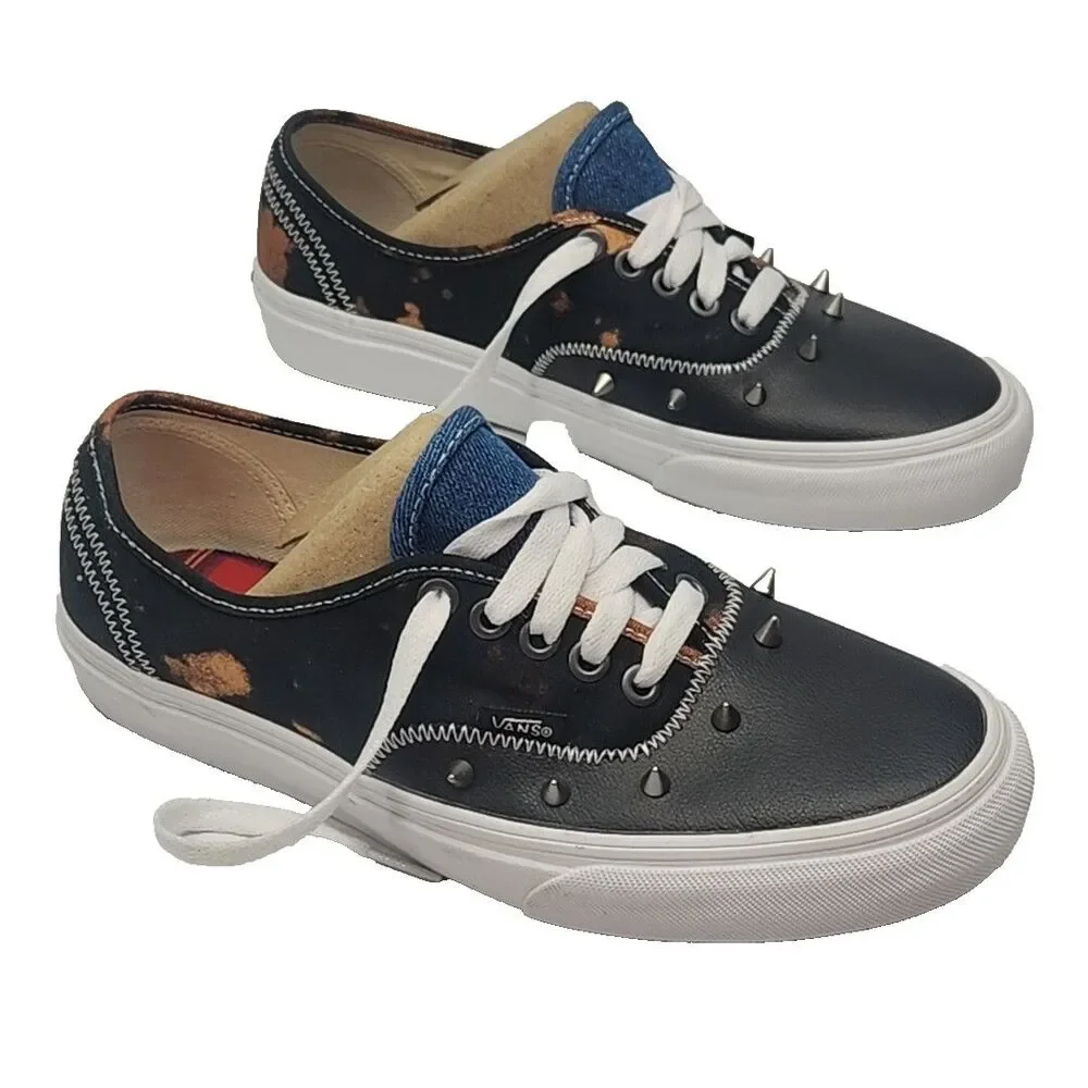 Vans Sneaker Shoe Women Sz 8.5 Tartan Daze Multi Acid Dye Spike Skater Men 7 NEW